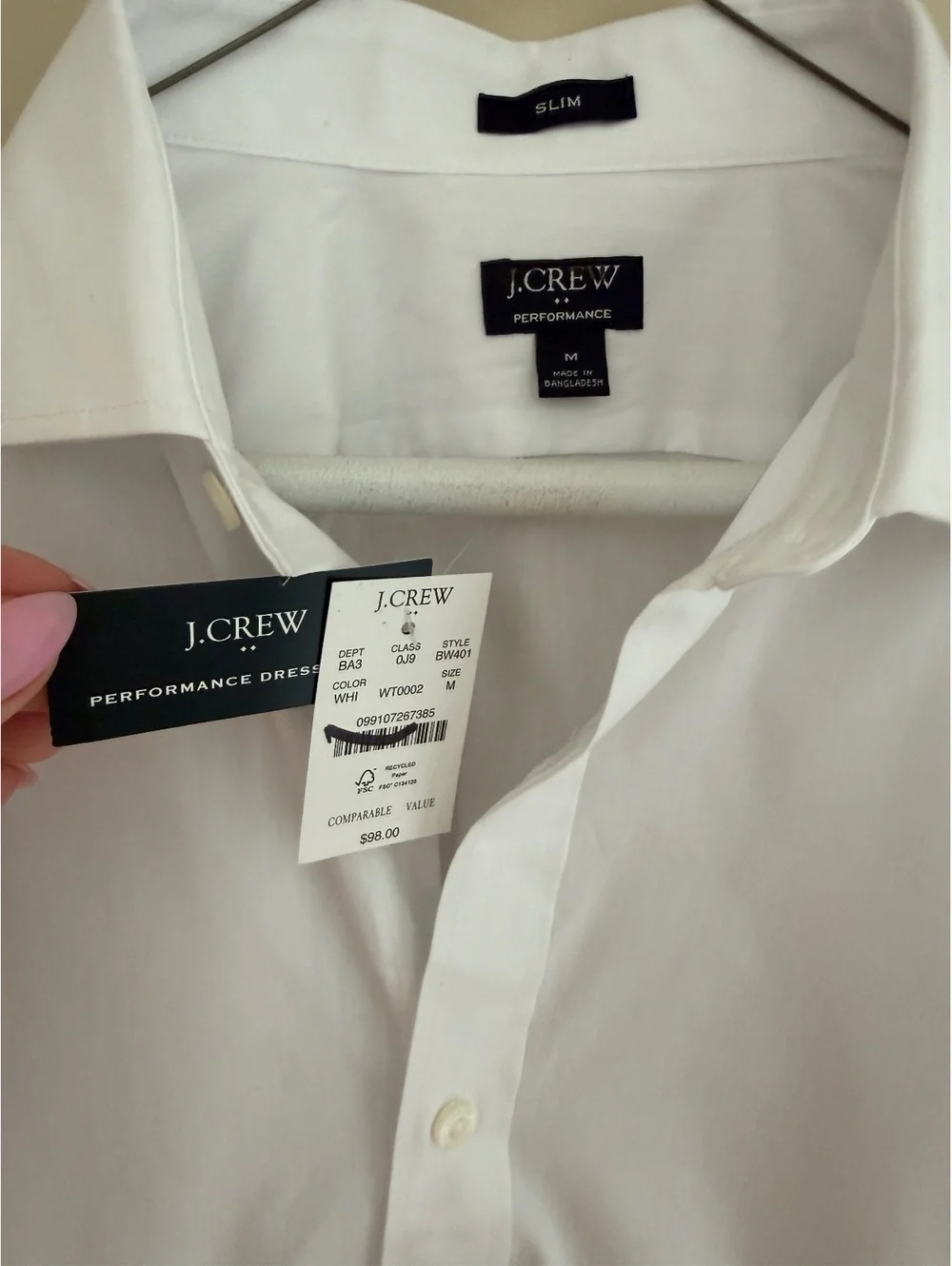 NWT J.Crew M crisp white dress shirt